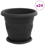 Vasi per Piante 24 pcs Nero Ø 26 x 21.5 cm Plastica