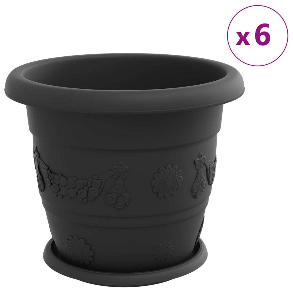 Vasi per Piante 24 pcs Nero Ø 30 x 25 cm Plastica