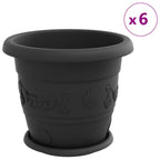 Vasi per Piante 24 pcs Nero Ø 30 x 25 cm Plastica