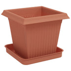 Vasi per Piante 6 pcs Rosso Mattone 16 x 16 x 14 cm Plastica