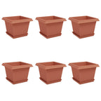 Vasi per Piante 6 pcs Rosso Mattone 23 x 23 x 17,5 cm Plastica