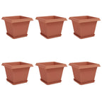 Vasi per Piante 6 pcs Rosso Mattone 28,5 x 28,5 x 22 cm