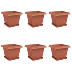 Vasi per Piante 6 pcs Rosso Mattone 33 x 33 x 26 cm Plastica