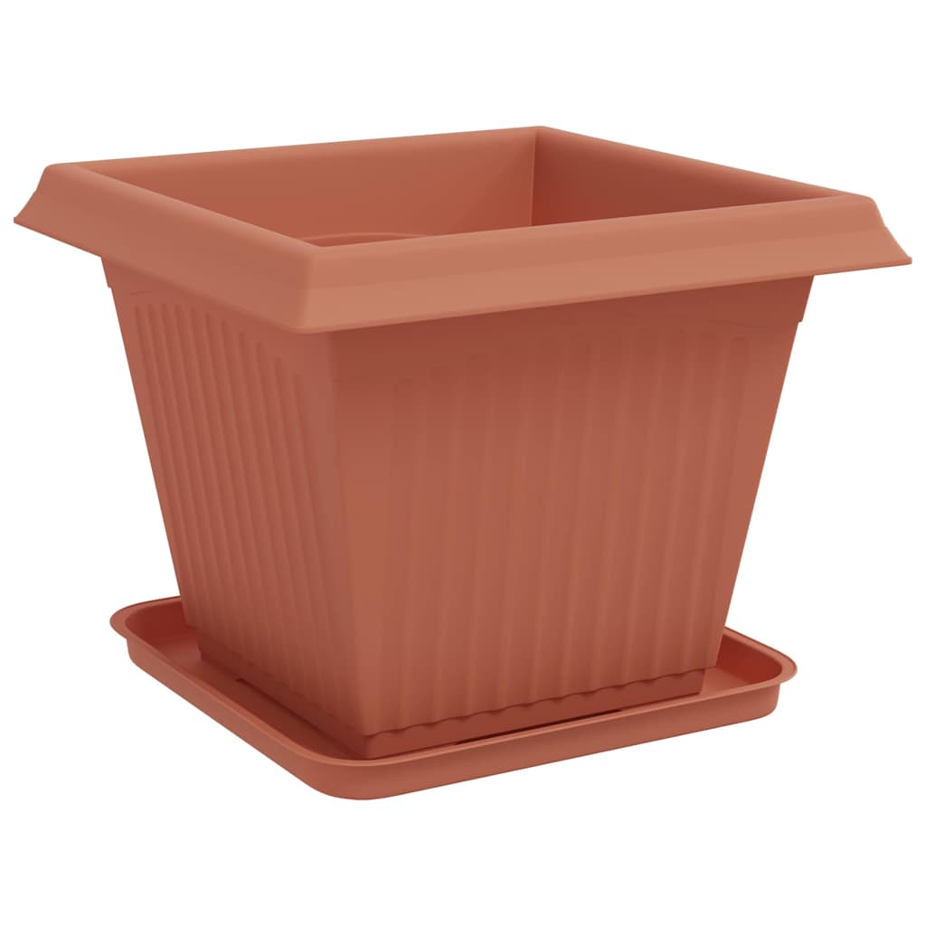 Vasi per Piante 6 pcs Rosso Mattone 38 x 38 x 30 cm Plastica