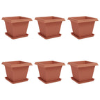 Vasi per Piante 6 pcs Rosso Mattone 43 x 43 x 33,5 cm Plastica