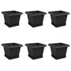 Vasi per Piante 6 pcs Nero 20 x 20 x 16 cm Plastica