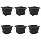 Vasi per Piante 6 pcs Nero 23 x 23 x 17,5 cm Plastica