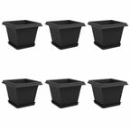 Vasi per Piante 6 pcs Nero 28,5 x 28,5 x 22 cm Plastica