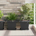 Vasi per Piante 6 pcs Nero 33 x 33 x 26 cm Plastica