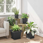 Vasi per Piante 6 pcs Nero 33 x 33 x 26 cm Plastica