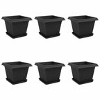 Vasi per Piante 6 pcs Nero 33 x 33 x 26 cm Plastica