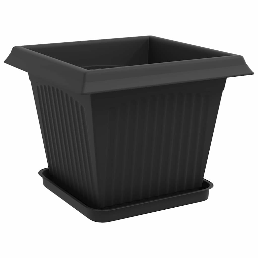 Vasi per Piante 6 pcs Nero 33 x 33 x 26 cm Plastica