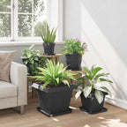 Vasi per Piante 6 pcs Nero 38 x 38 x 30 cm Plastica
