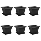 Vasi per Piante 6 pcs Nero 38 x 38 x 30 cm Plastica