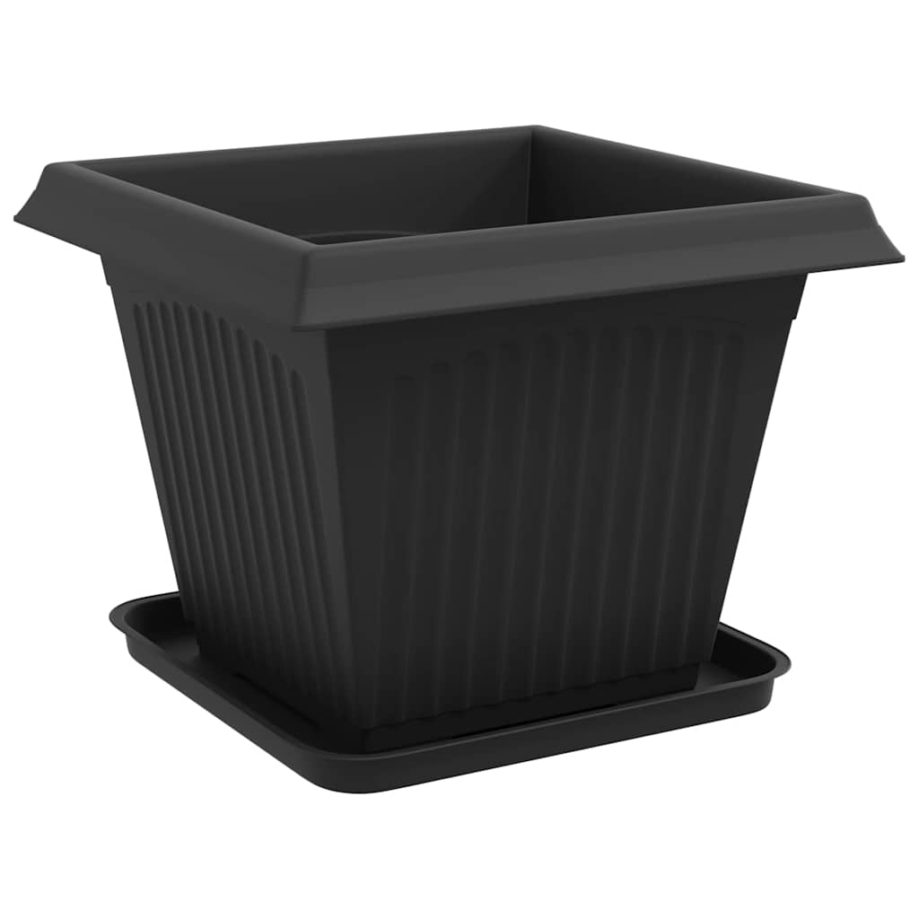 Vasi per Piante 6 pcs Nero 38 x 38 x 30 cm Plastica