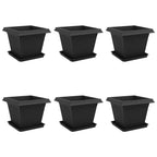 Vasi per Piante 6 pcs Nero 43 x 43 x 33,5 cm Plastica