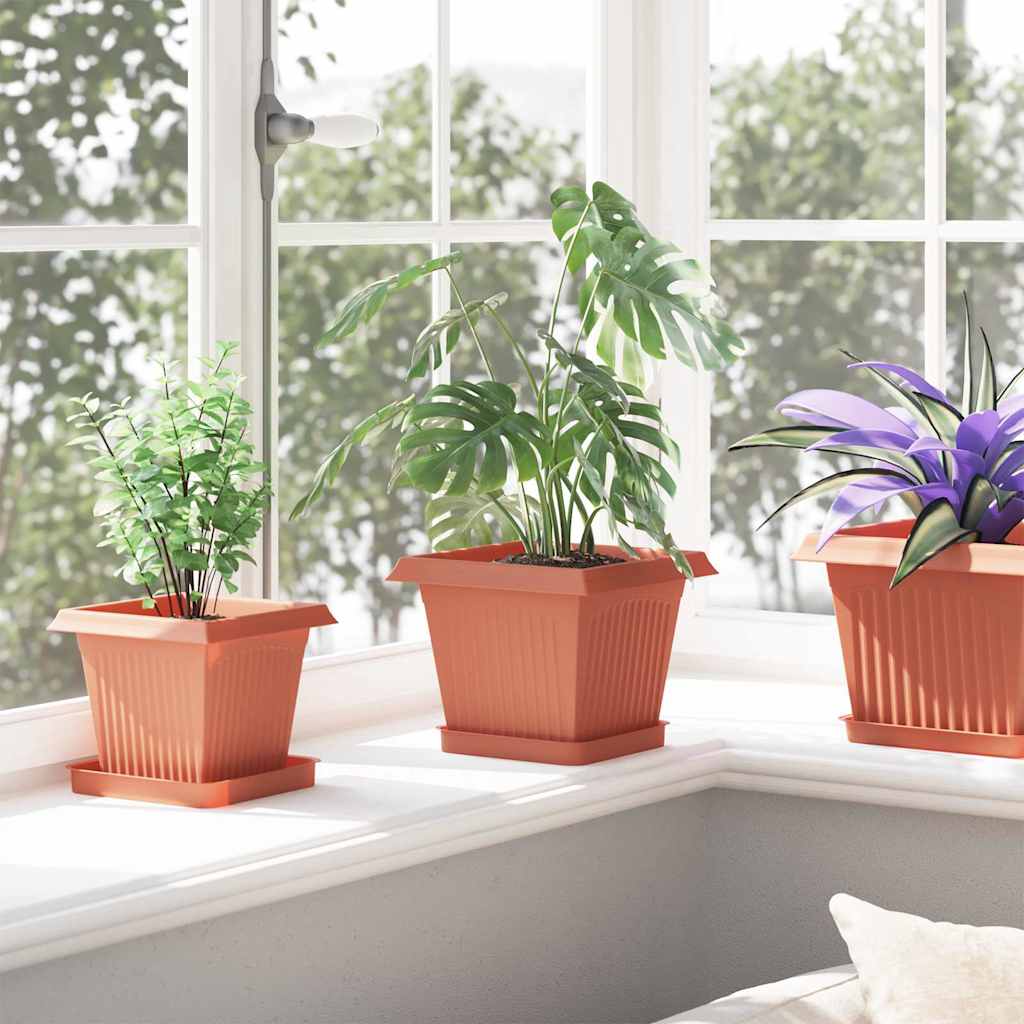 Vasi per Piante 24 pcs Rosso Mattone 20 x 20 x 16 cm Plastica