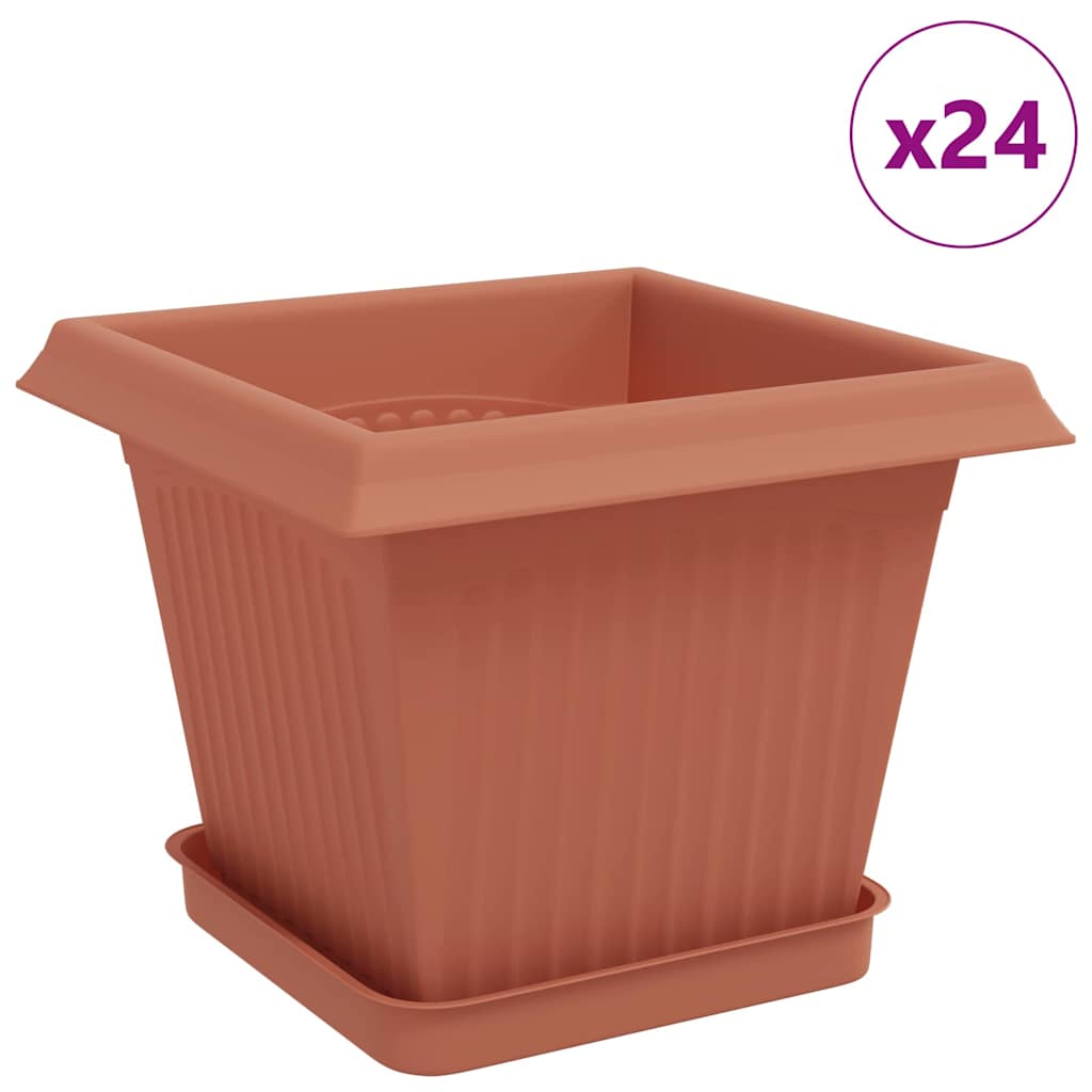 Vasi per Piante 24 pcs Rosso Mattone 20 x 20 x 16 cm Plastica