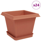Vasi per Piante 24 pcs Rosso Mattone 20 x 20 x 16 cm Plastica