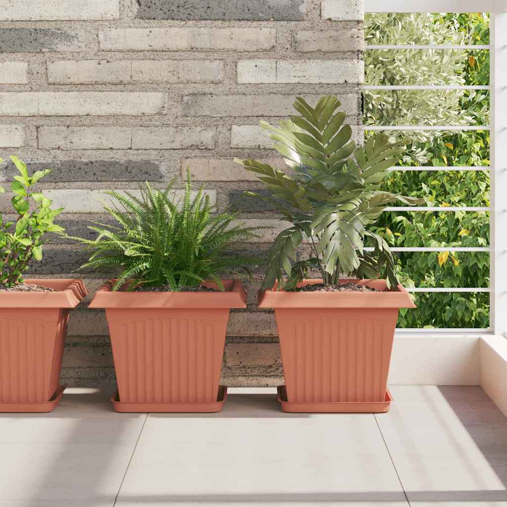 Vasi per Piante 24 pcs Rosso Mattone 28,5 x 28,5 x 22 cm