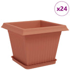 Vasi per Piante 24 pcs Rosso Mattone 28,5 x 28,5 x 22 cm