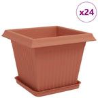 Vasi per Piante 24 pcs Rosso Mattone 33 x 33 x 26 cm Plastica