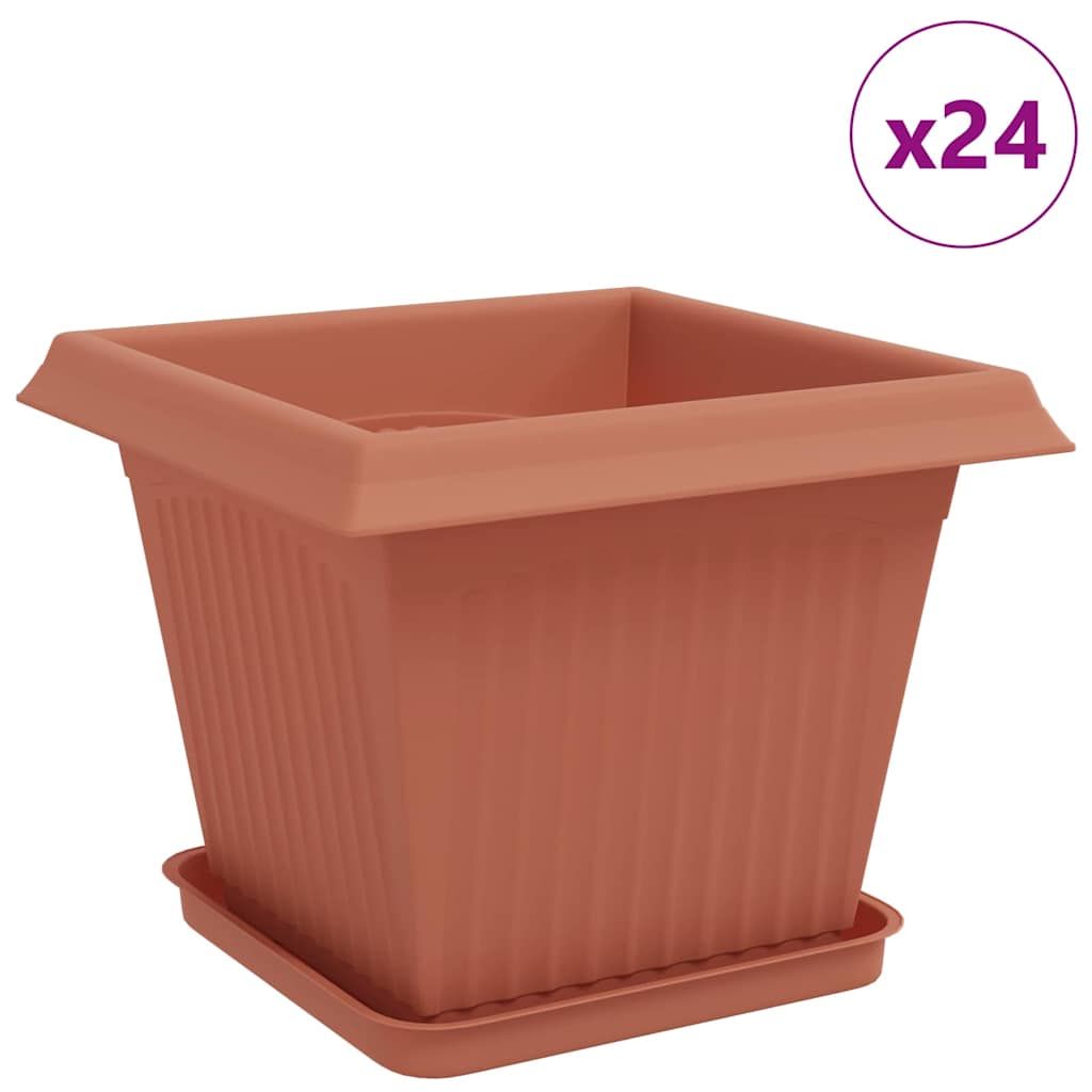 Vasi per Piante 24 pcs Rosso Mattone 33 x 33 x 26 cm Plastica