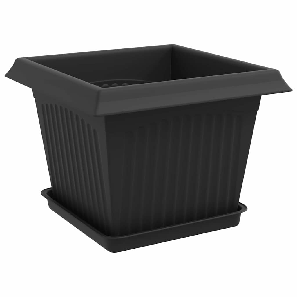 Vasi per Piante 24 pcs Nero 23 x 23 x 17,5 cm Plastica