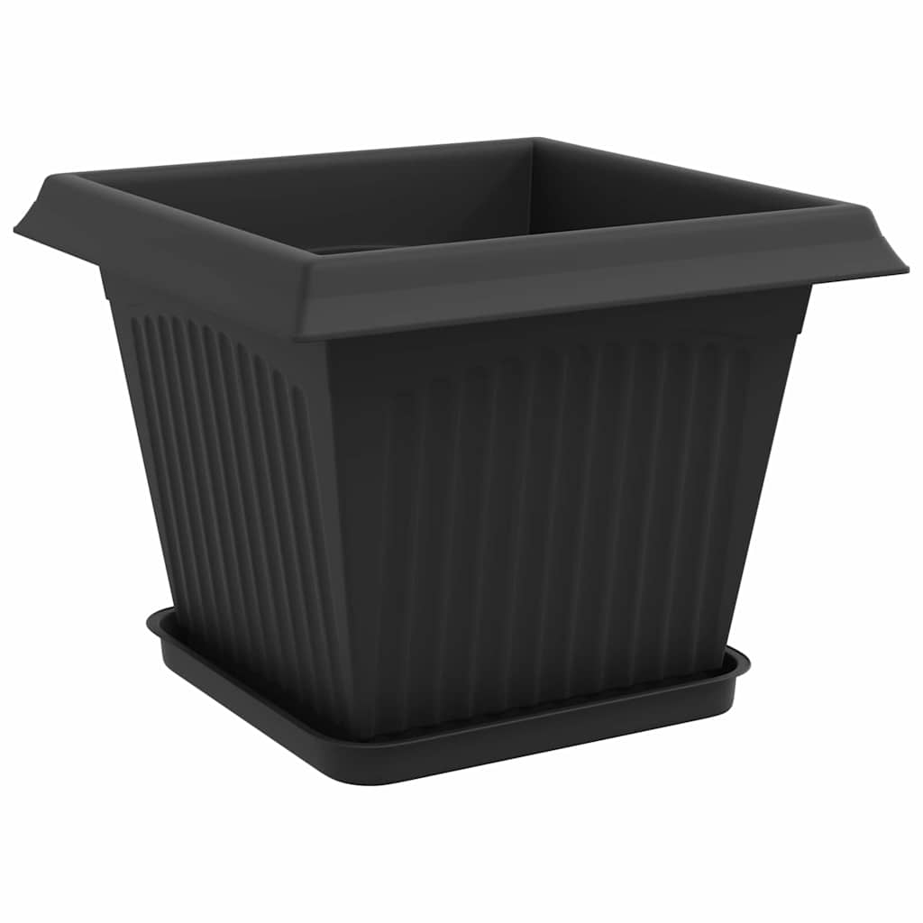 Vasi per Piante 24 pcs Nero 28,5 x 28,5 x 22 cm Plastica