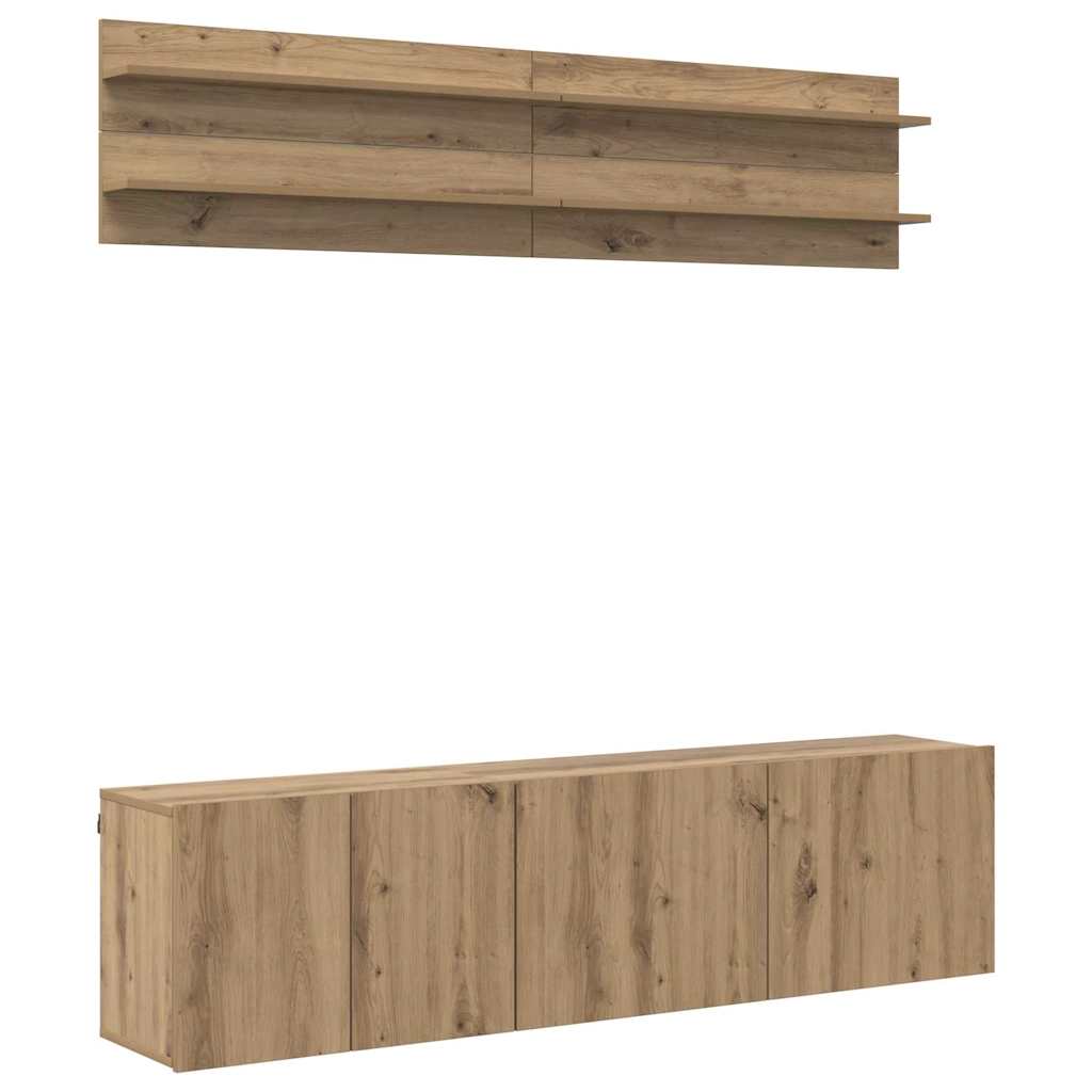 Unità TV 6 pcs rovere artigianale Legno multistrato