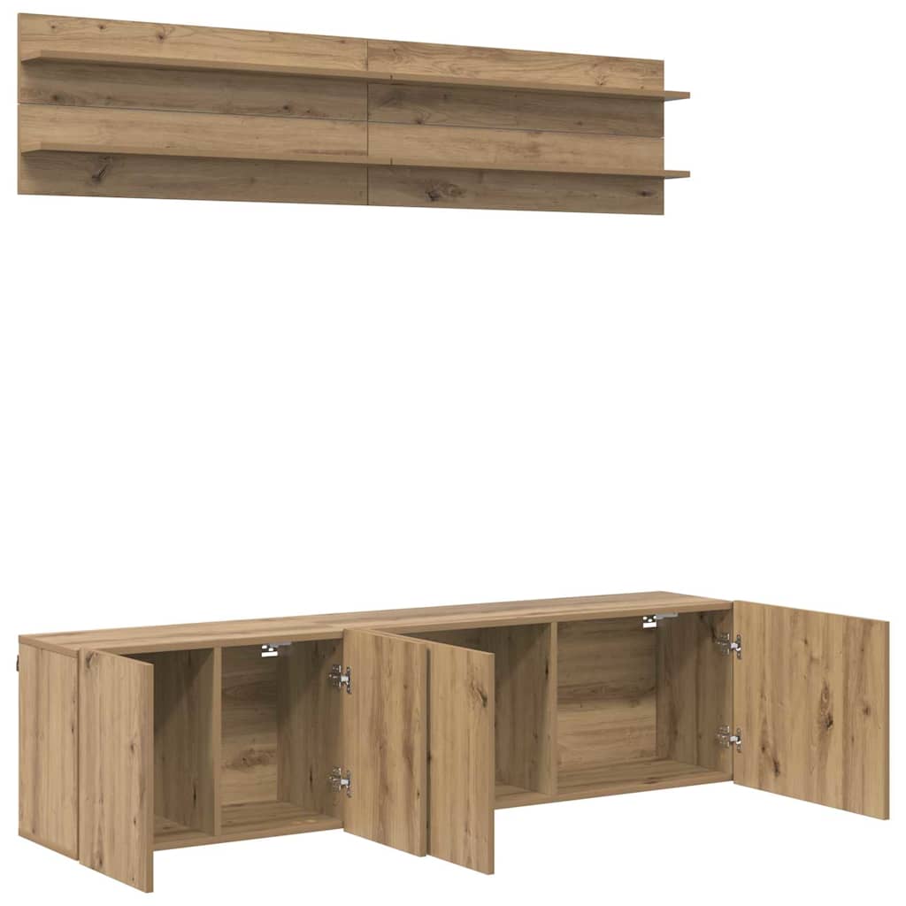 Unità TV 6 pcs rovere artigianale Legno multistrato