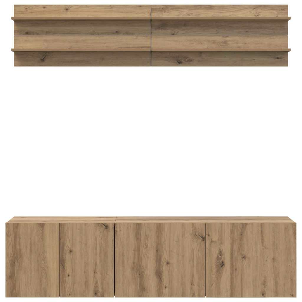 Unità TV 6 pcs rovere artigianale Legno multistrato