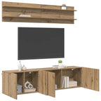 Unità TV 6 pcs rovere artigianale Legno multistrato