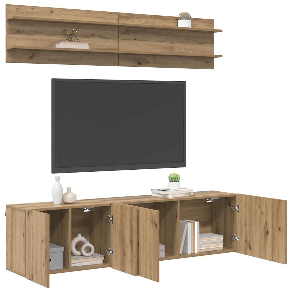 Unità TV 6 pcs rovere artigianale Legno multistrato