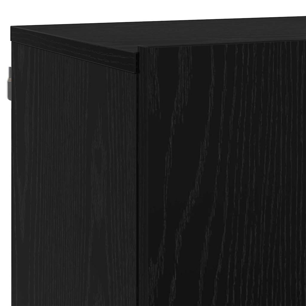 Unità TV Montaggio a parete 6 pcs Rovere nero Legno multistrato