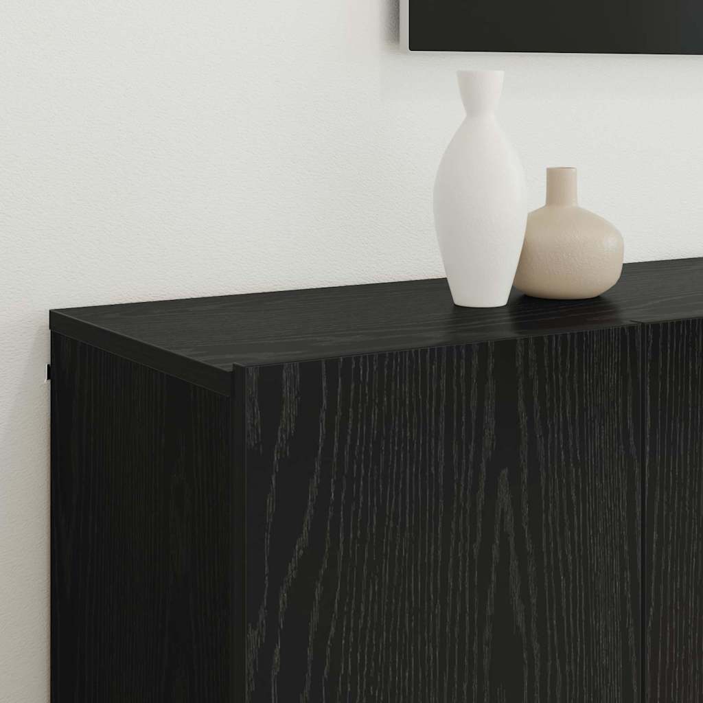 Unità TV Montaggio a parete 6 pcs Rovere nero Legno multistrato