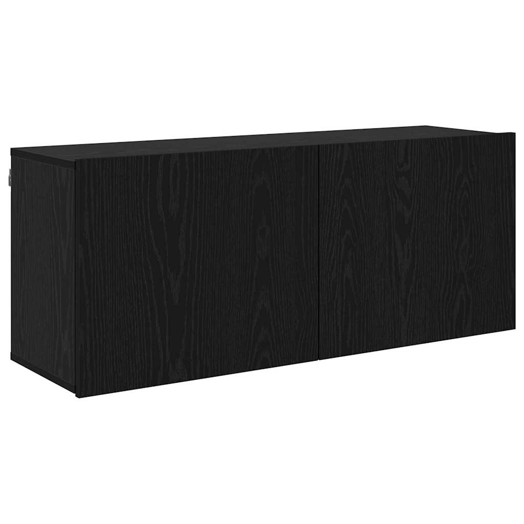 Unità TV Montaggio a parete 6 pcs Rovere nero Legno multistrato