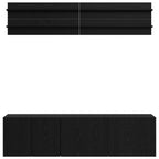 Unità TV Montaggio a parete 6 pcs Rovere nero Legno multistrato