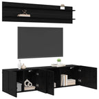 Unità TV Montaggio a parete 6 pcs Rovere nero Legno multistrato