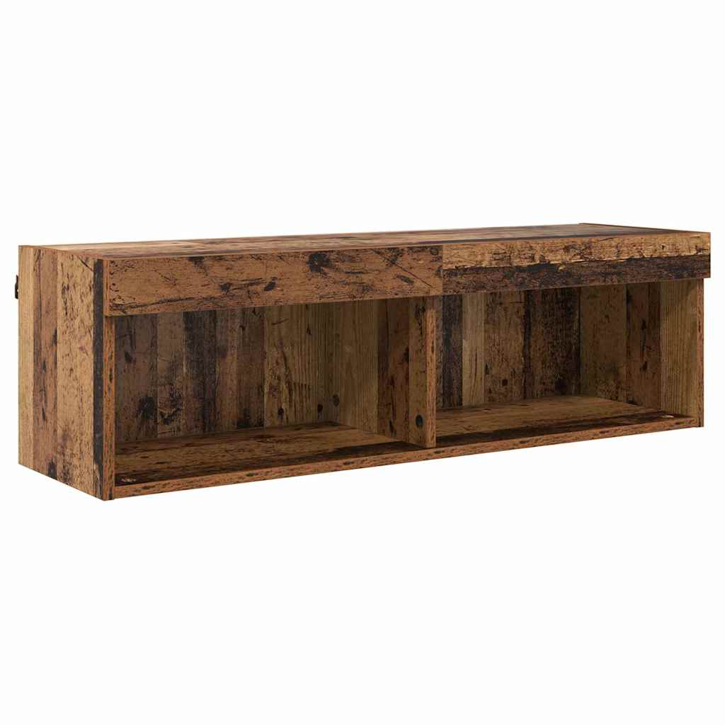 Unità a muro per TV con LED con led 5 pcs Legno vecchio