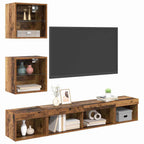 Unità a muro per TV con LED con led 5 pcs Legno vecchio