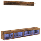 Set di Mobiletto da TV a Parete con led 5 pcs Legno vecchio