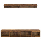 Set di Mobiletto da TV a Parete con led 5 pcs Legno vecchio