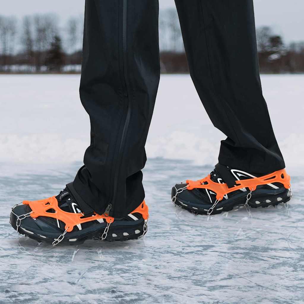 Artigli di ghiaccio per scarpe con 10 punte Arancione S