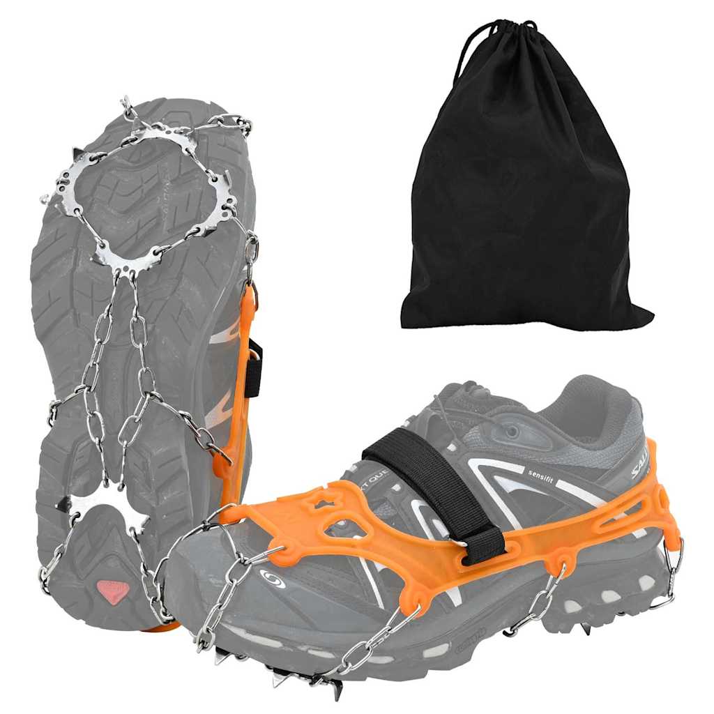 Artigli di ghiaccio per scarpe con 10 punte Arancione S