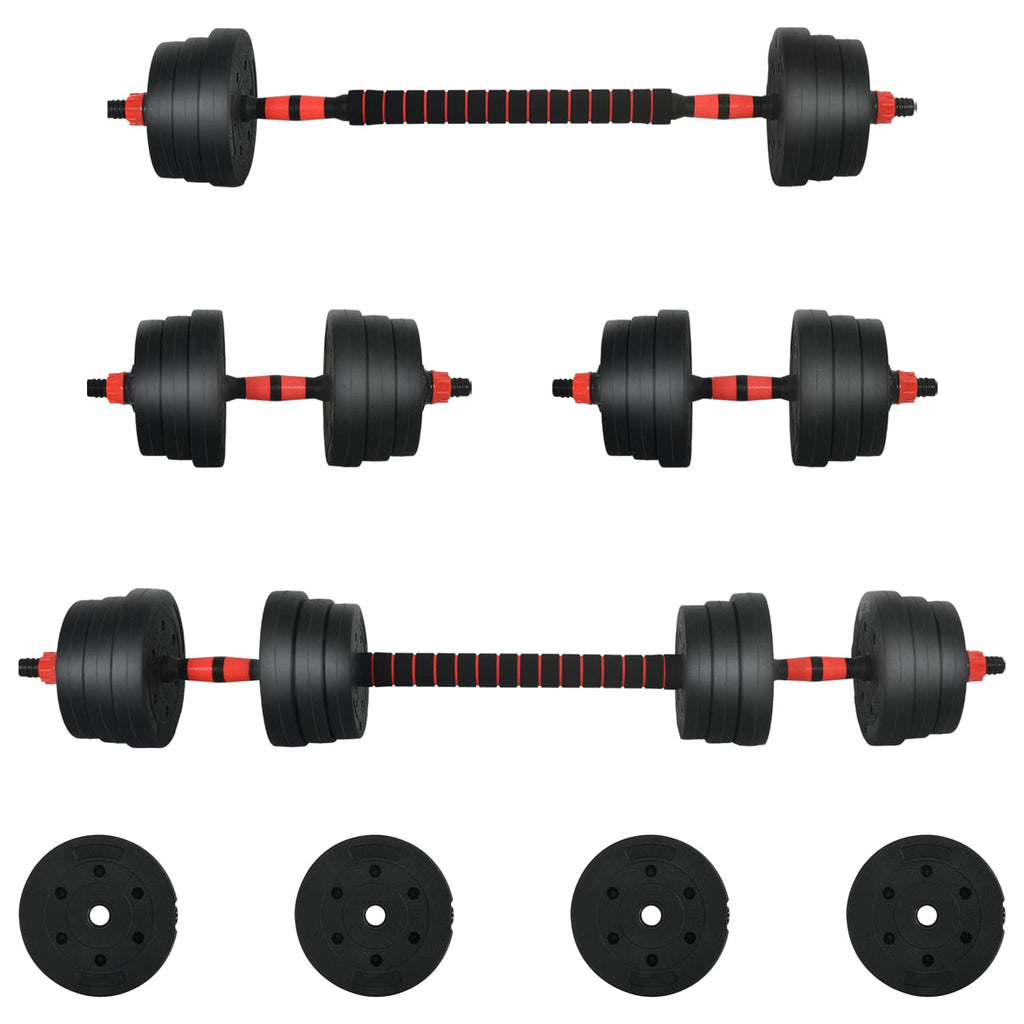 Set di Manubri 2-in-1 30kg Nero e Rosso