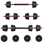 Set di Manubri 2-in-1 30kg Nero e Rosso