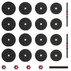 Set di Manubri 2-in-1 30kg Nero e Rosso