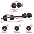 Set di Manubri 2-in-1 30kg Nero e Rosso