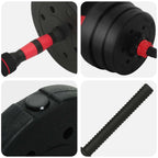 Set di Manubri 4-in-1 30kg Nero e Rosso